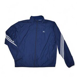 Adidas Lightweight Windbreaker Men's Size XL Navy Blue Track Jacket VTG Y2K EUC
